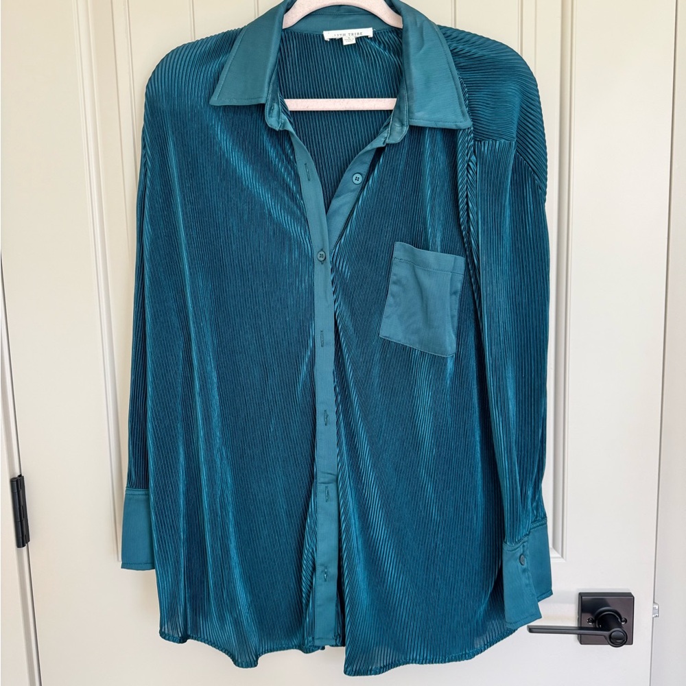 12th Tribe Deep Teal Blouse
